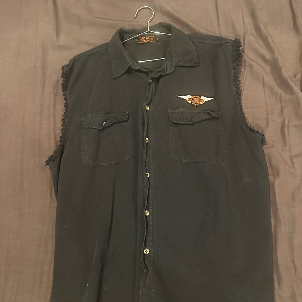 Vintage Harley Davidson Cutoff Vest Size 3XL